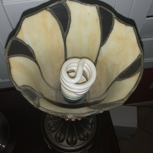 Cream and Brown Decorative Accent Lamp - Picture 3 of 4
